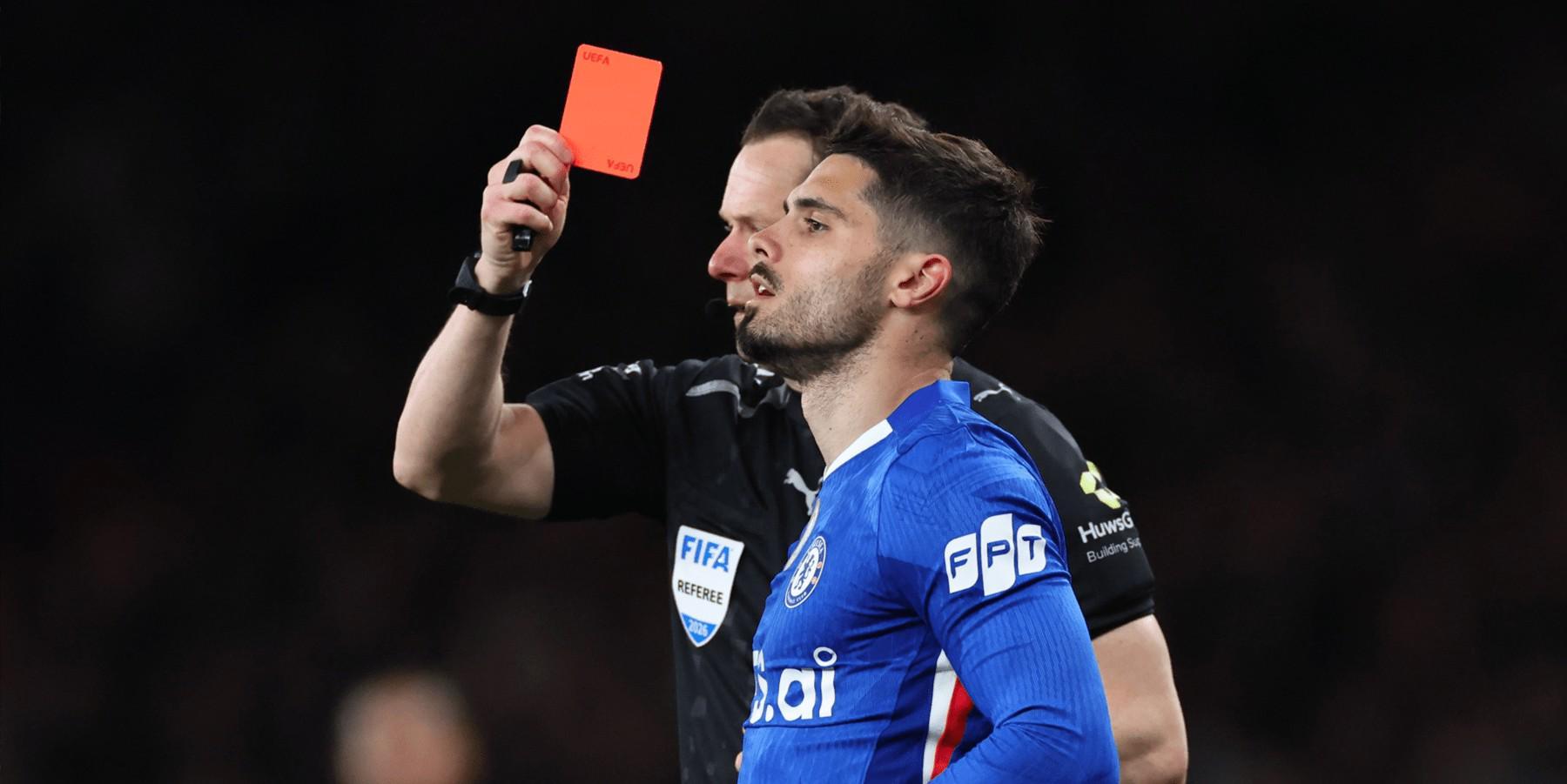 2026世界杯高清观看-本赛季切尔西在联赛中已吃7张红牌，英超单赛季历史纪录是9张